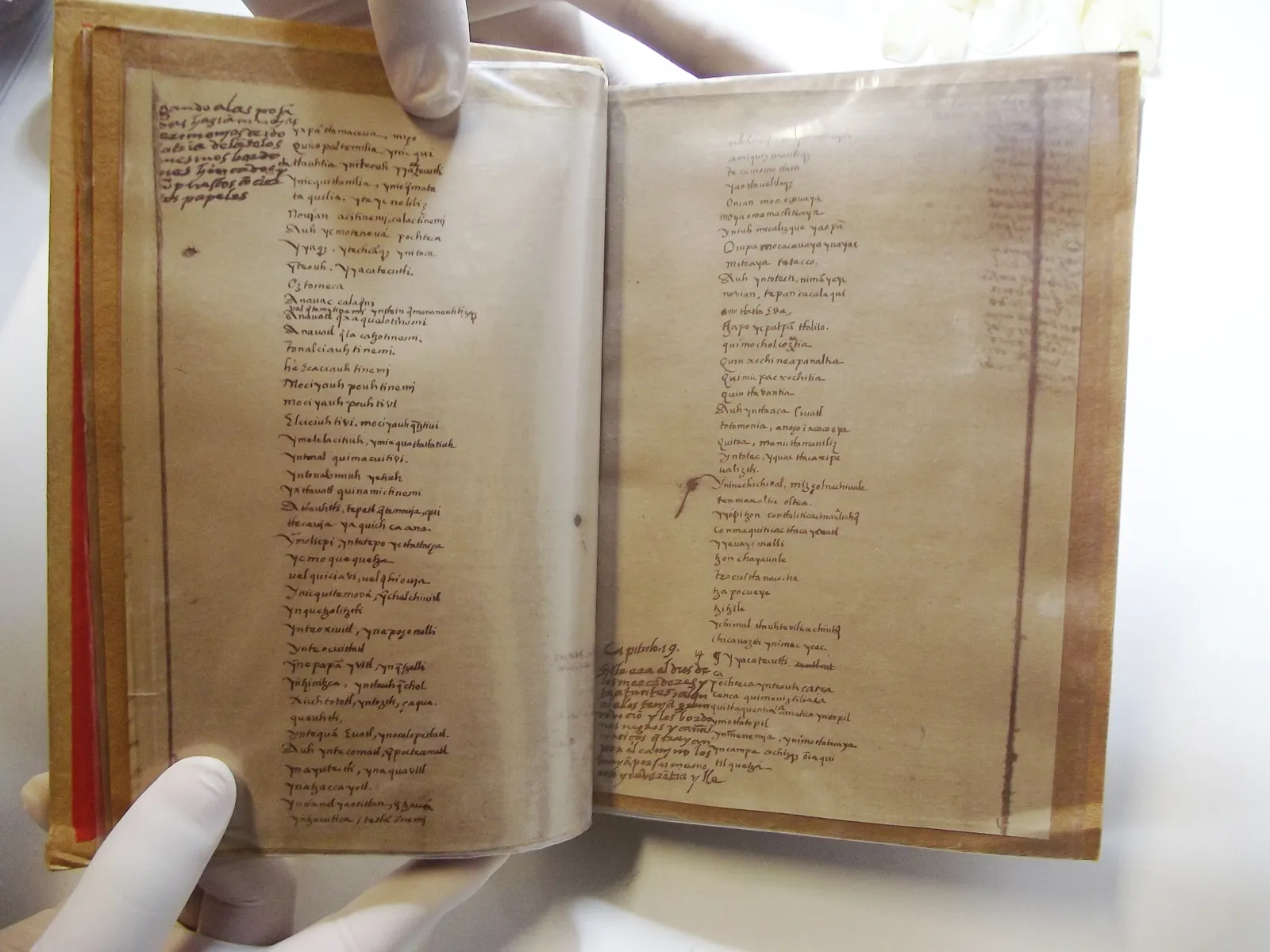 Copia de manuscrito en náhuatl