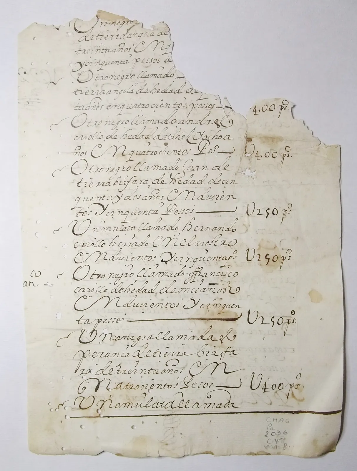 Manuscrito en papel