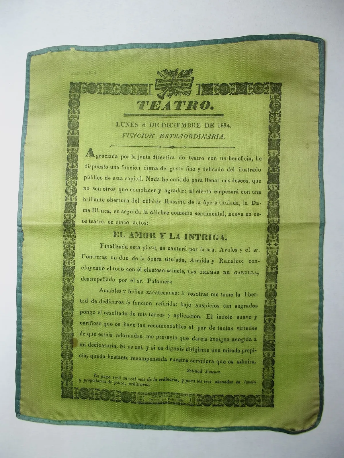 Impreso en tela