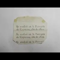 Constancia de confesión, Coyoacán, 1822